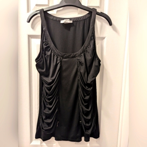 🎈Bianca Nygard Black Ruched Sleeveless Top - Picture 1 of 5